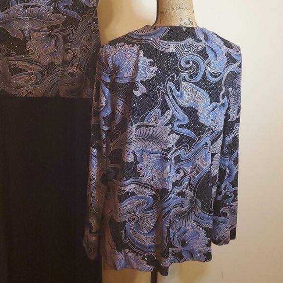 R-m-richards Women's Blue and Black Dress - Picture 4 of 8